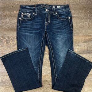 Miss Me Women's Dark Wash Mid-Rise Bootcut Jeans